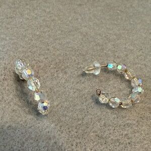 Iridescent Beaded Hoop Earrings